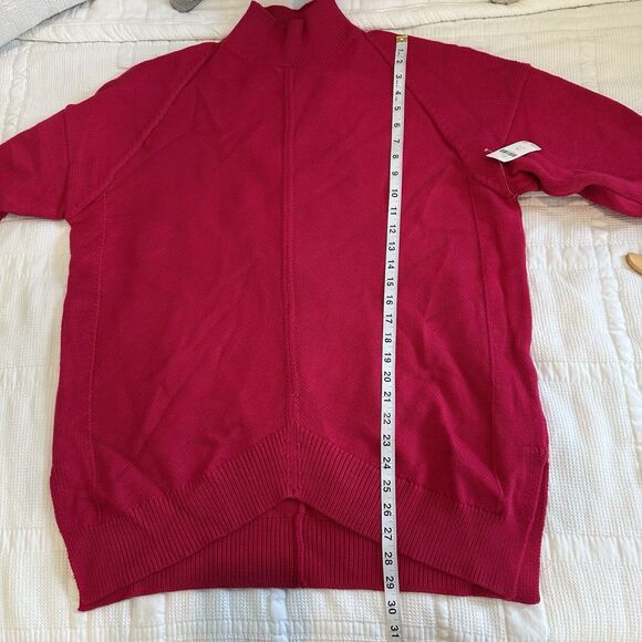 NEW Anthropologie Maeve Mock Neck Sweater Womens Size 1X Pink Tunic Crystal Soft - Picture 11 of 14